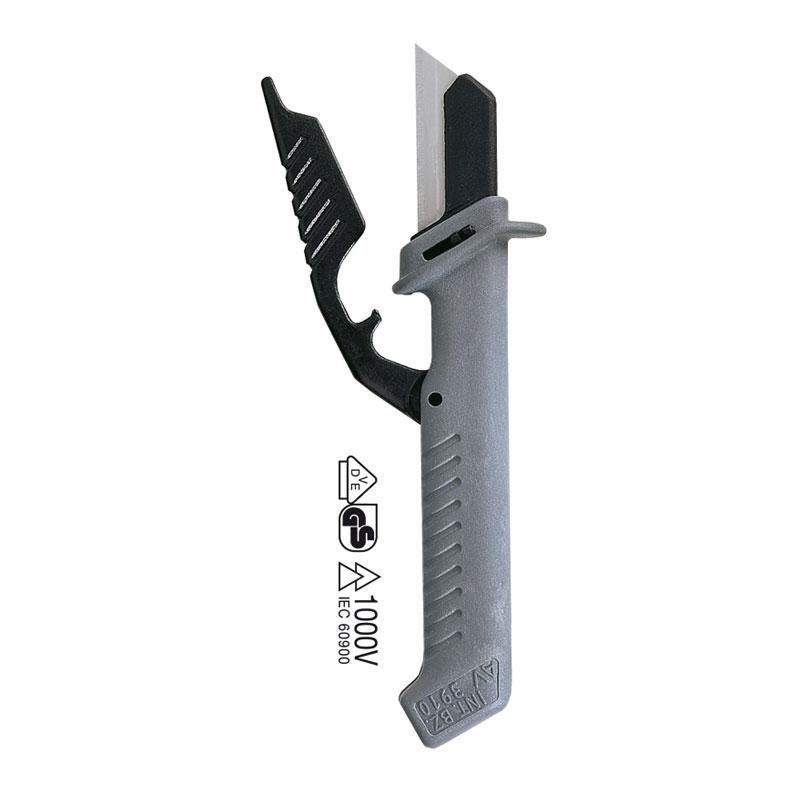 Couteau universel avec clapet de protection mobile de lame - Intercable