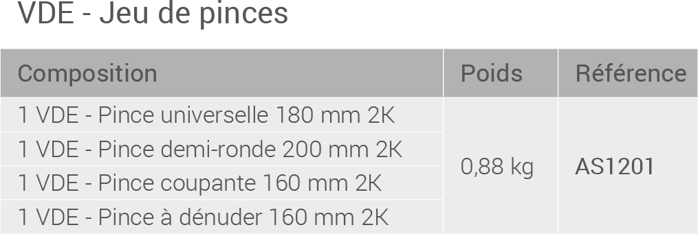 Calque 3 Description des 4 pinces VDE